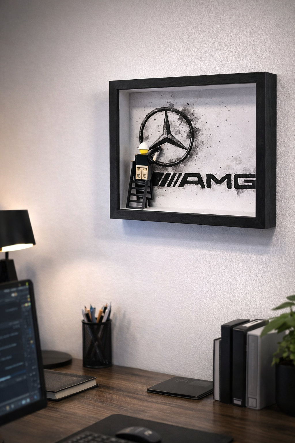 Mercedes-AMG Automotive Wall Art – Handmade Luxury Car Decor Frame